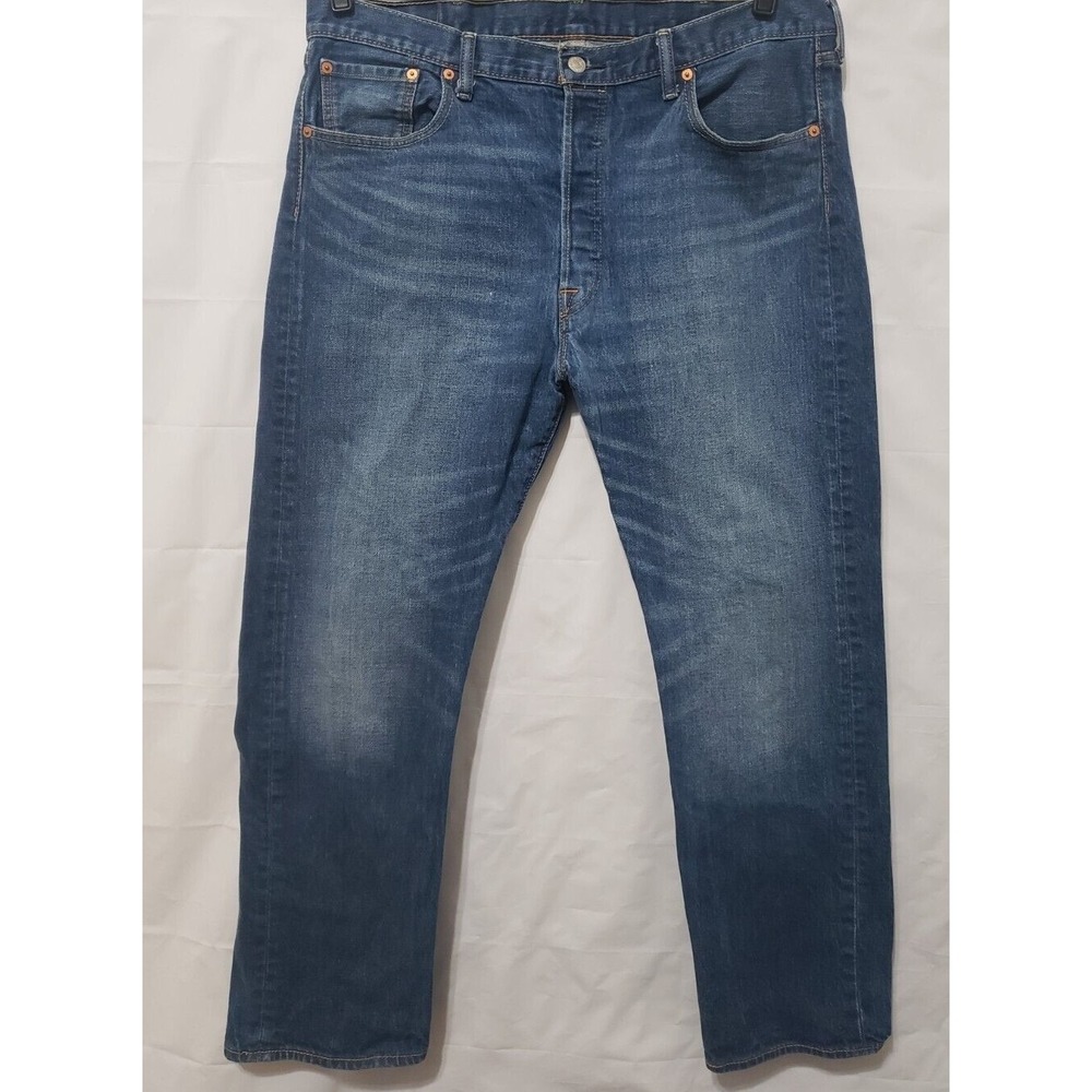 Levi's 501 Men's Blue Jeans 40X32 (fits 38x30) Straight Leg Button Fly Denim